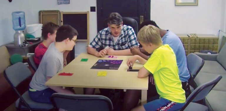 Boys playing a game