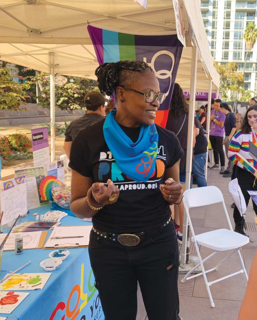 Cynthia Ruffin at DTLA Proud, one of the nine 2019 pride events that the COLORS program participated in this past summer.