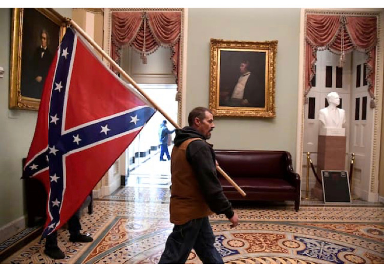 Man with Confederate Flag In Capital Building