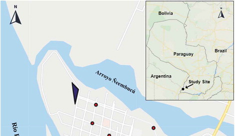 Map of Study site, Pilar Paraguay
