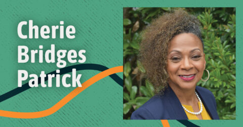 A slide showing Cherie Bridges Patrick's name and headshot.