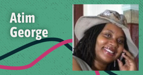 Atim George with common threads background