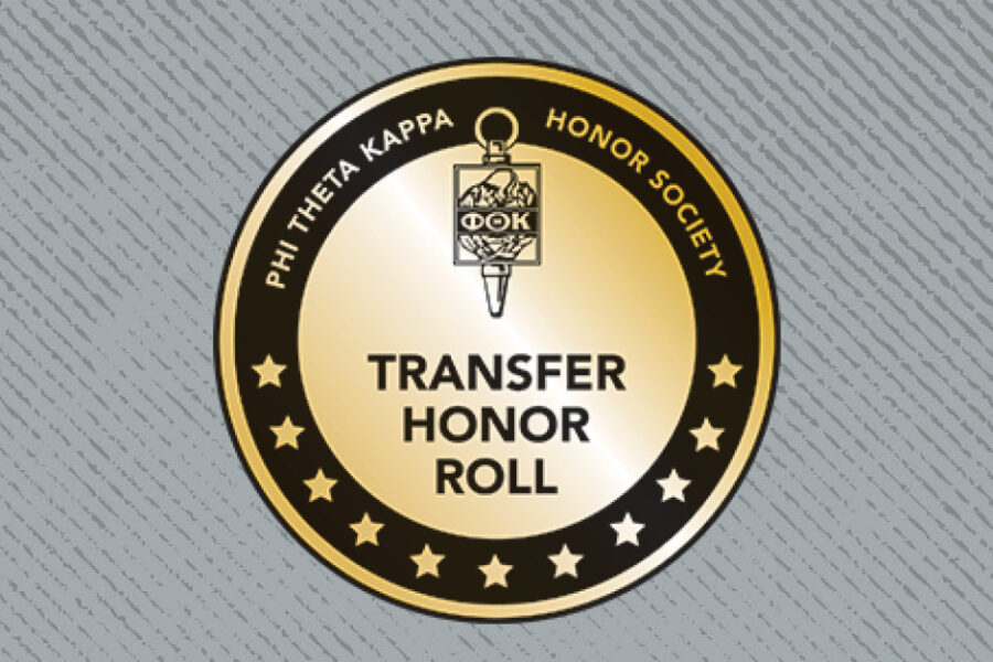 A seal, reading: Phi Theta Kappa Honor Society Transfer Honor Roll