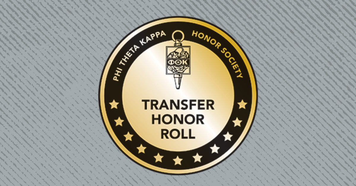 A seal, reading: Phi Theta Kappa Honor Society Transfer Honor Roll