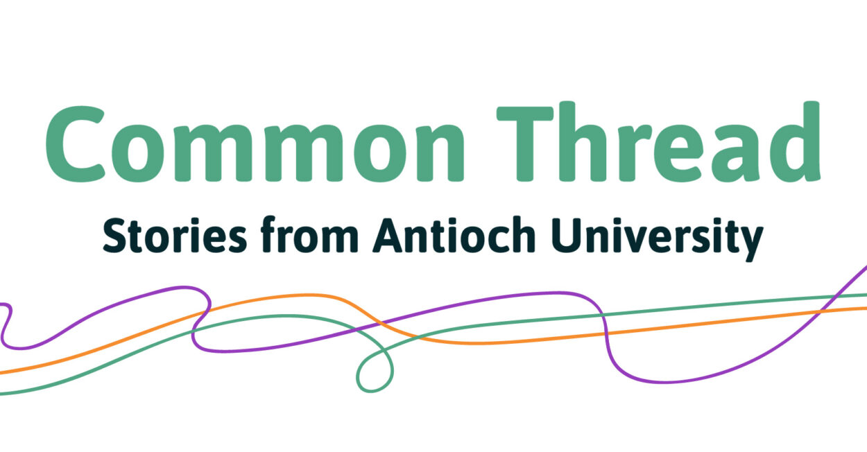 common thread - stories from antioch university logo with threads