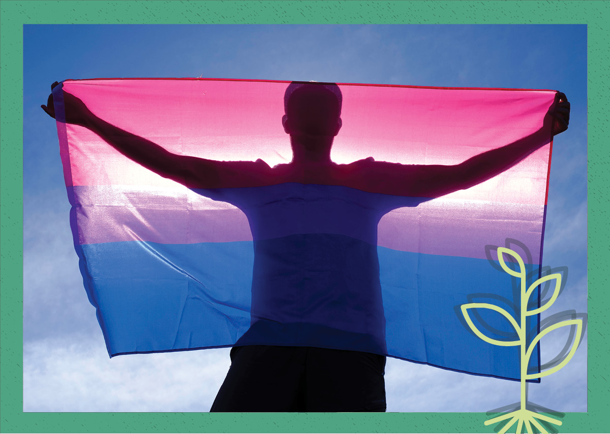 A person in silhouette holding a transgender pride flag featuring light blue, pink, and white stripes, symbolizing transgender identity and inclusivity.