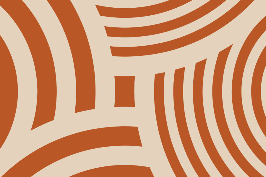 An abstract banner showing the trademark swirls of the CCG in a rich brown against a tan background.