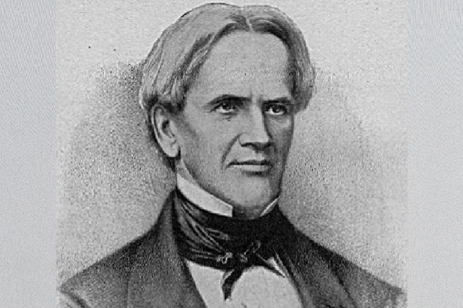 Black-and-white engraved portrait of Horace Mann, the first president of Antioch College and a leading advocate for public education.
